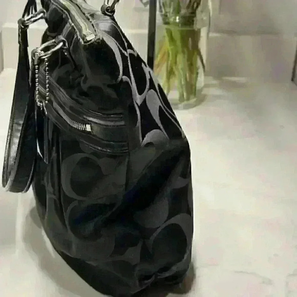 COACH F20026 Black Poppy Daisy Signature Tote - Picture 8 of 14